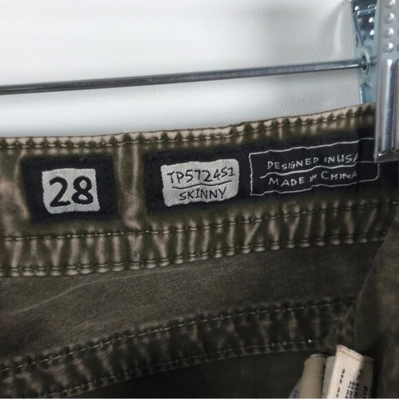 MISS ME TP5724S1 Skinny Designed in USA 🇺🇸 Olive Green Jeans Acid Wash Size 28 - Picture 5 of 12